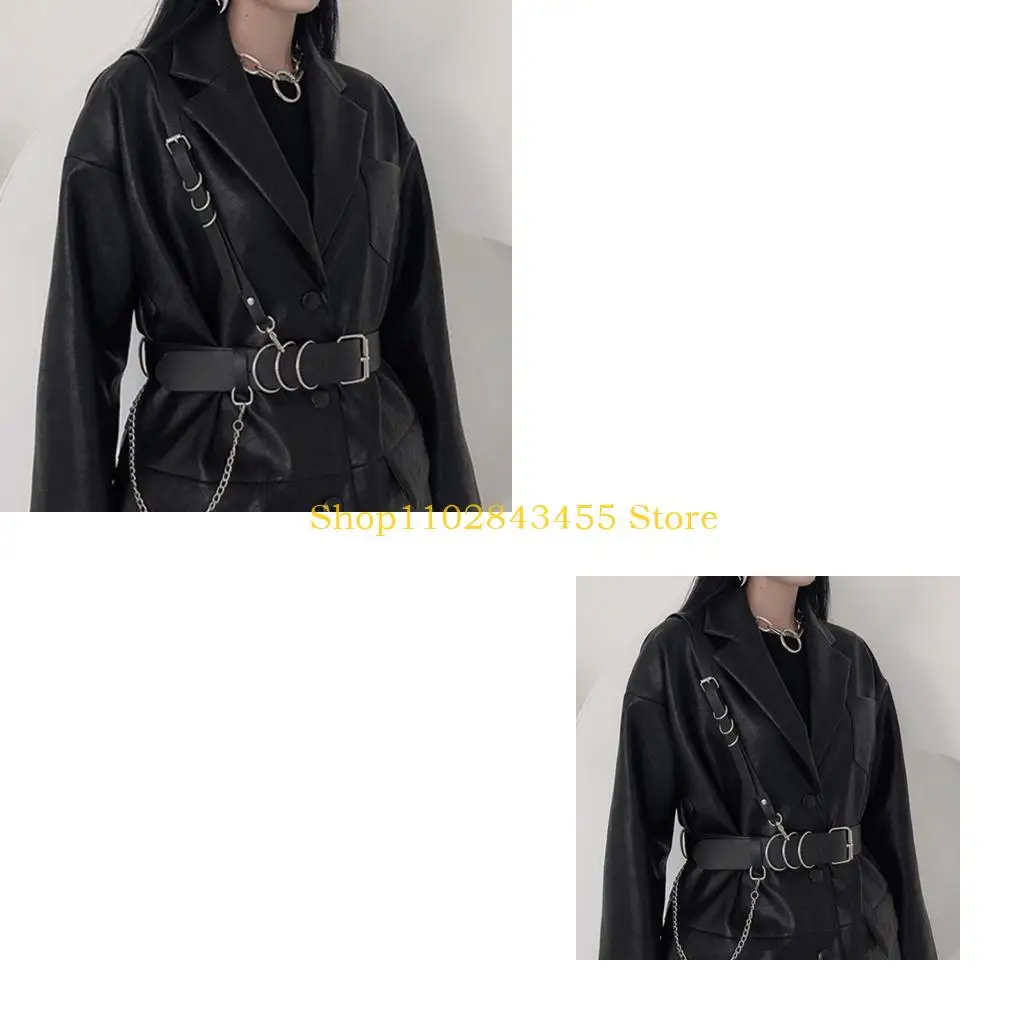 49MC Statement Waist Belt Harness for Jackets, Dresses and Daily Styling