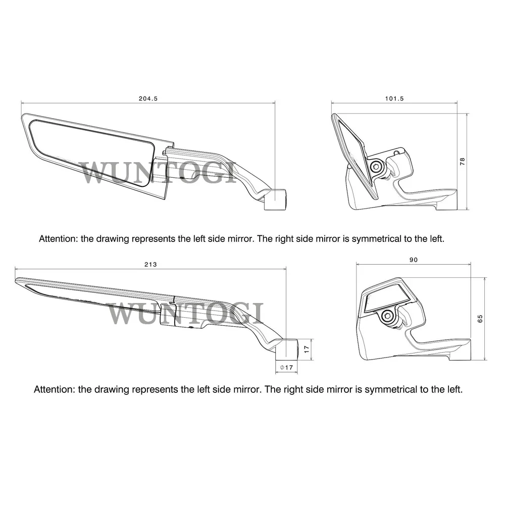 Mirrors MT07 MT09/SP MT10/SP For YAMAHA Motorcycle Mirrors Stealth  MT 07 MT 09/SP MT 10/Sp  Winglets Mirror Kits To Rotate