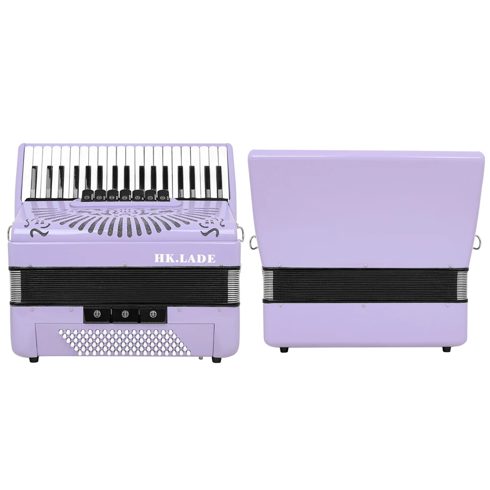 HK.LADE AH-280 Multiple-voice Accordion 37 Keys 96 Bass Accordion with Bag Strap Keyboard Instrument for Grading Performance