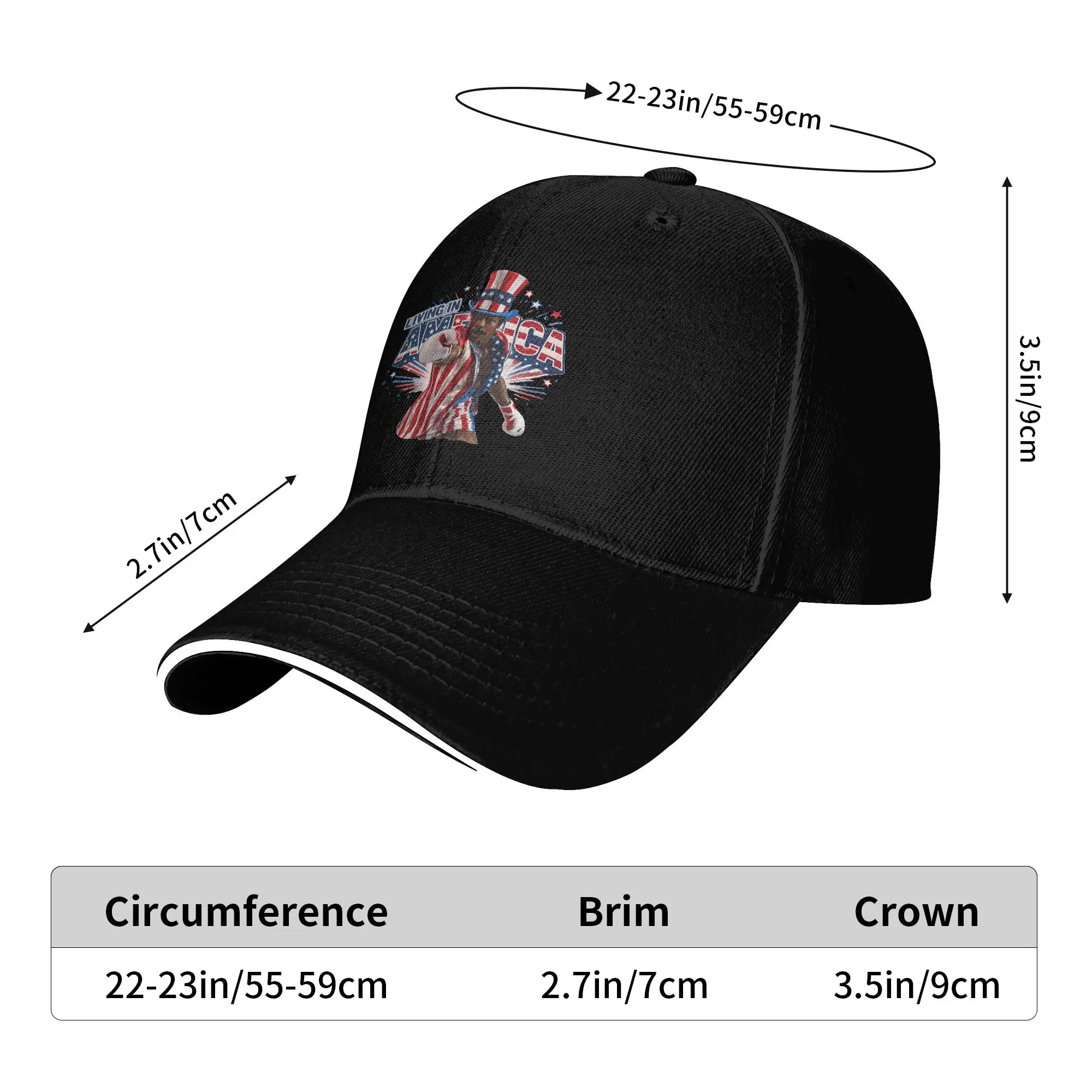 Living in America Apollo Creed 4th Of July Sun Baseball Cap  Summer Stylish Trucker Hat For Women Tennis Skate Baseball Caps