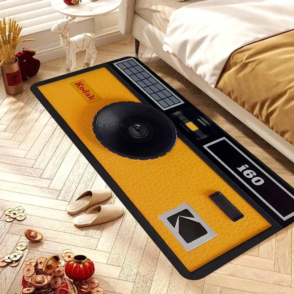 K-Kodak Logo Bodenmatte im nordischen Stil, Schlafzimmer, Wohnzimmer, Fußmatte, Zuhause, Balkon, rutschfeste Nachttischmatten
