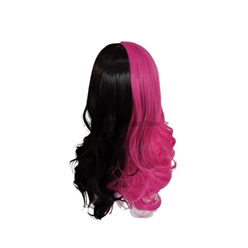 Movie Draculaura Cosplay Costume Wigs Long Black Pink Heat Resistant Synthetic Hair Halloween Party Role Play Carnival Props