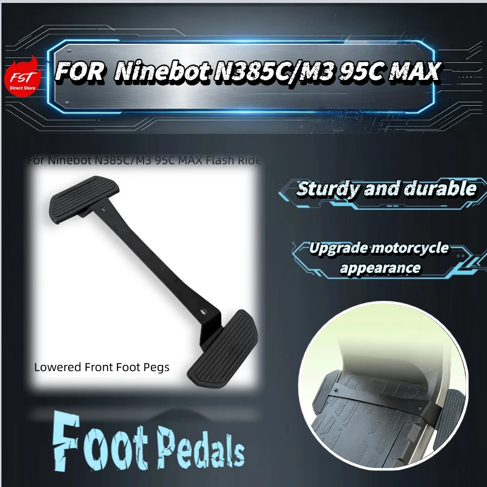 For Ninebot N385C/M3 95C MAX Lowered Wide Front Foot Pegs Non-Slip Groove Pedal Surface Expand Foot Rest Space For Child Riding