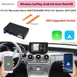 iManAuto Wireless Carplay Moudule For Mercedes Benz C S CLA GLA GLC CLS GLE W205 X253 GLE GL NTG5.0 System Android Auto