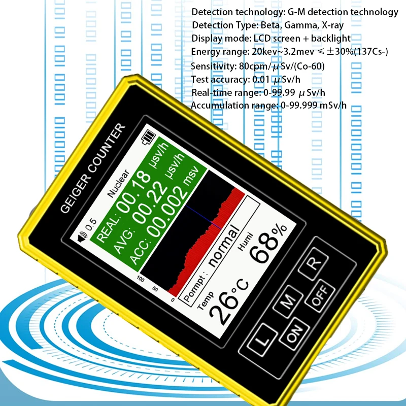 BR-9C-XR-3 Pro 2-in-1 Handheld Digital Display Electromagnetic Radiation Nuclear Detector EMF Geiger Counter Accurate Tester