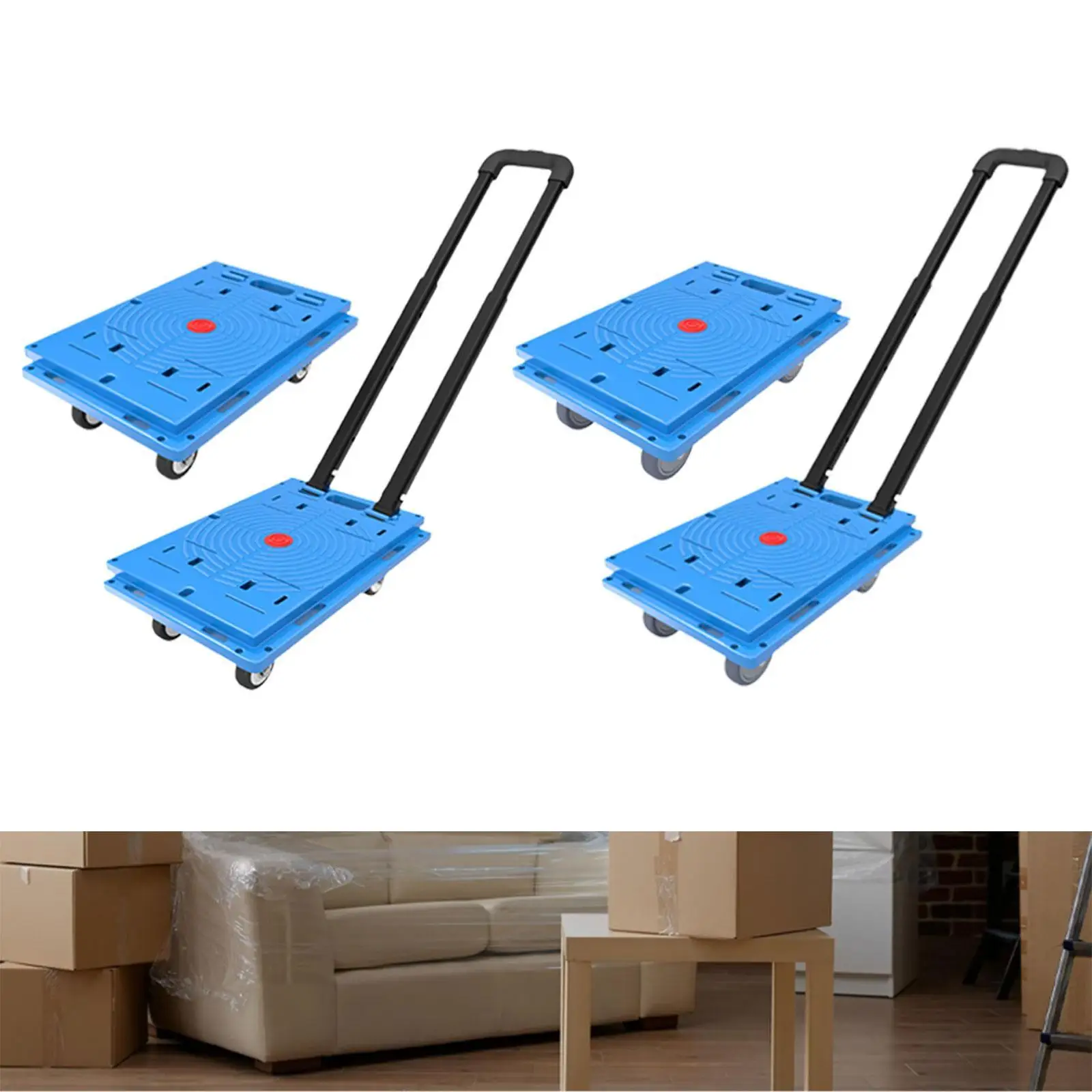 

Furniture Dolly Heavy Duty with 4 Wheels Luggage Cart for Garage Home Office