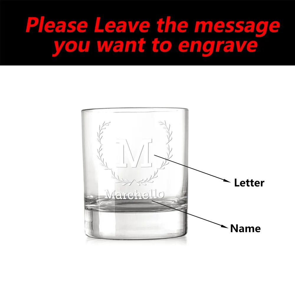 Personalized Whiskey Glass Custom Bourbon Glasses Engraved Name Beer Rocks Glass Birthday Anniversary Gifts for Friends Brother