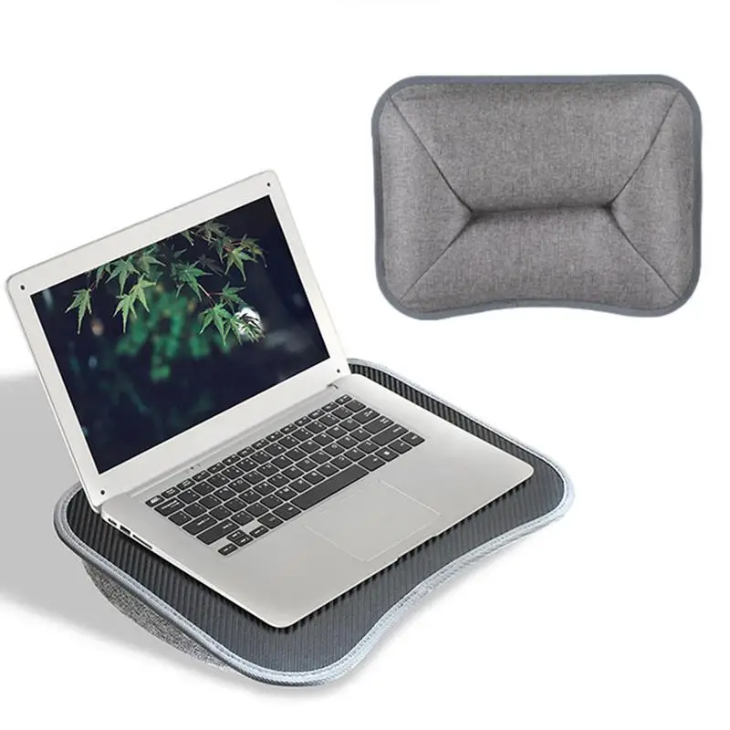 Computer Lap Desk Lapdesk For Laptop With Soft Pillow Cushion Writing Padded Tray With Handle For comfortable working on sofa