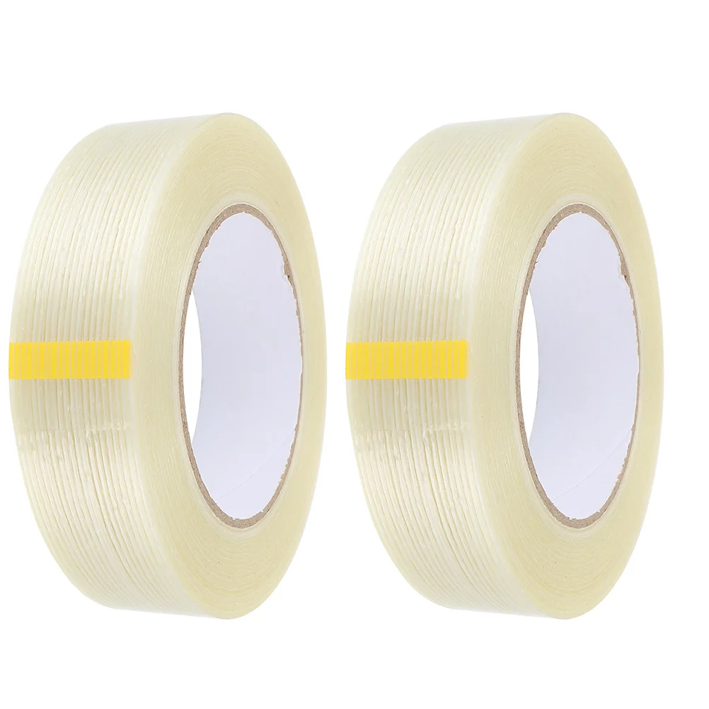 

2 Rolls Striped Fiber Tape Reinforced Glass Fiber Adhesive For Packaging Sealing Repair Heavy Duty Fiberglass Tapes Industrial