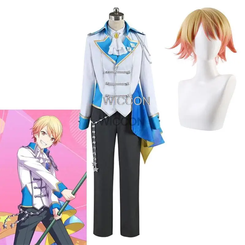 Project Sekai Colorful Stage! Tenma Tsukasa Cosplay Costume Uniform Suits  Stage Costumes Cosplay Wig 30cm