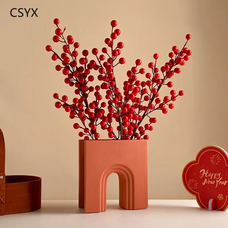 Chinese-Style Ceramic Flower Vase- Decorative Ornament Figurine, Home Living Room Desk Decor