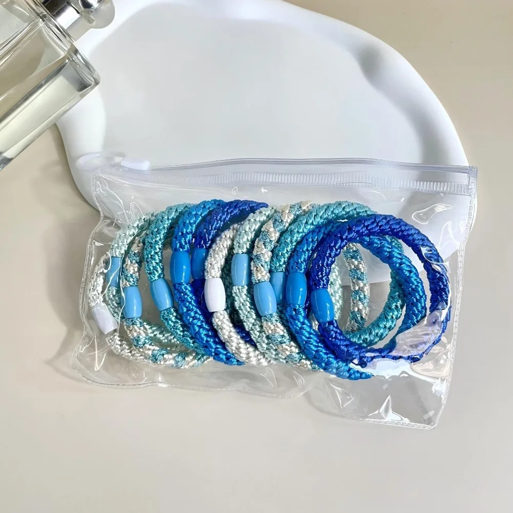 

12pcs/set Colorful Hair Rope Set Nylon Hair Ties Ponytail Holders High Quality Hair Accessories Elastic Rubber Band School