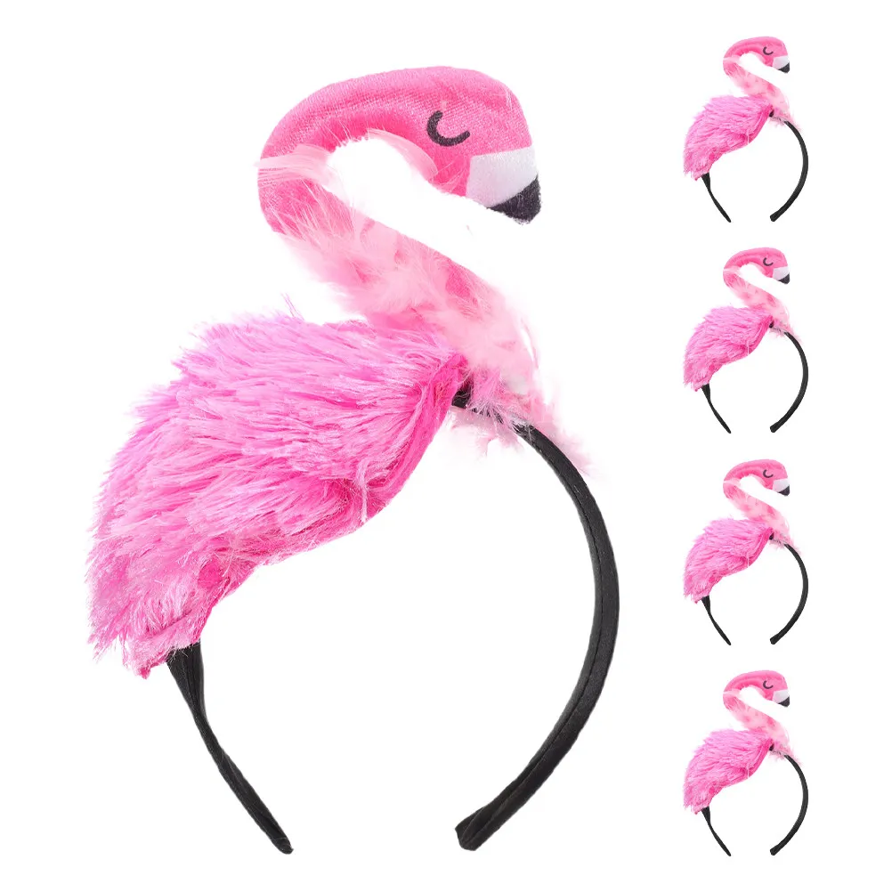 

5Pcs Flamingo Headband Cute Tropical Party Accessory Kids Birthday Decor Photo Prop Cosplay Headdress Tropical Headband