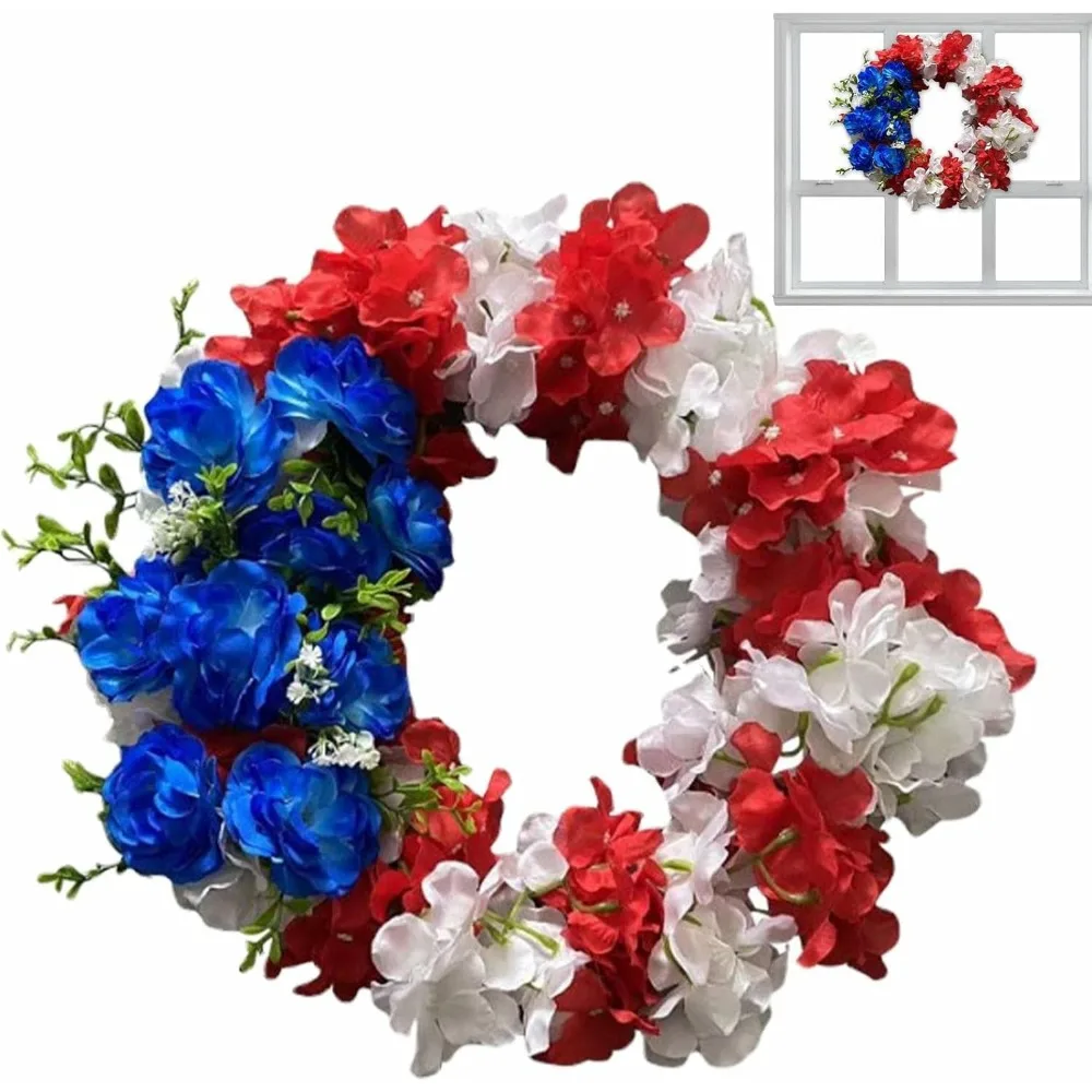 

Imitated Independence Day Wreath Ornament Chic Door Hanging Garland Front Door Wall Hanging Fourth of July Garland Pendant