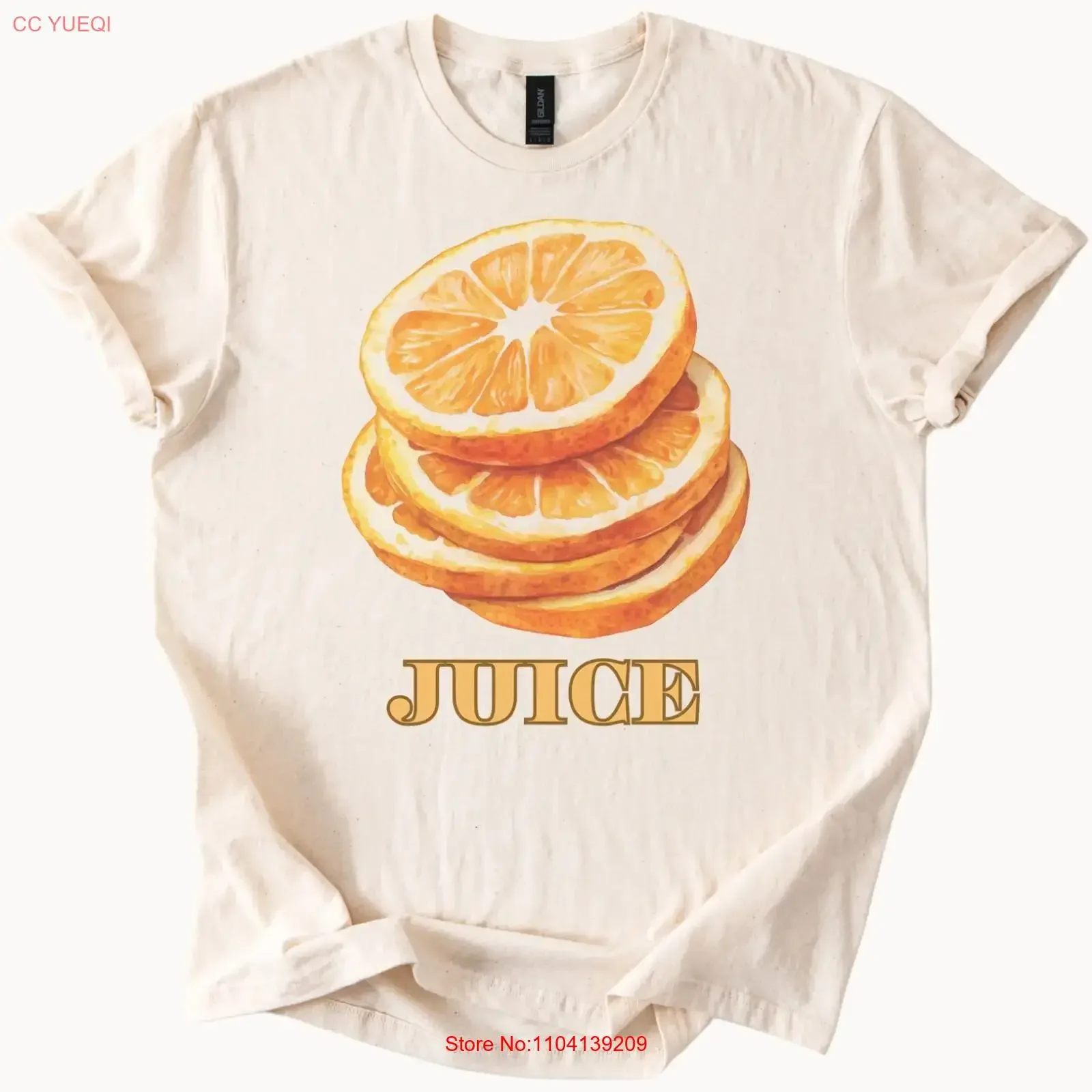 Orange Slices Juice T Shirt Citrus Summer Top vintage Washed Stylish Unisex Versatile Casual Breathable Soft fashion homme