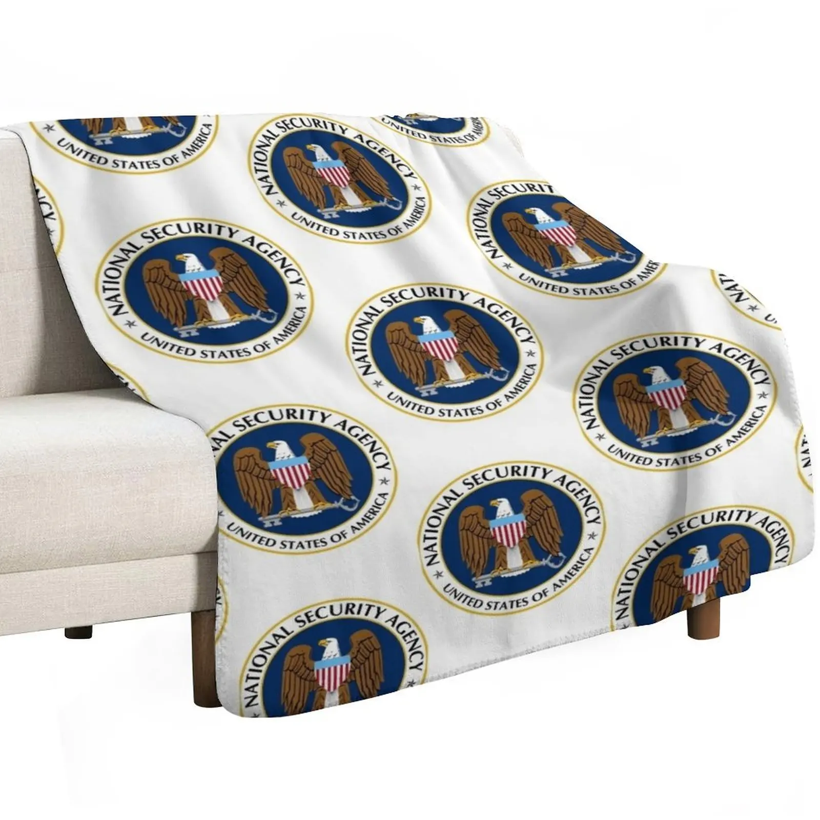 National Security Agency Emblem Throw Blanket Thermals For Travel Warm Vintage Picnic Baby Single Blankets