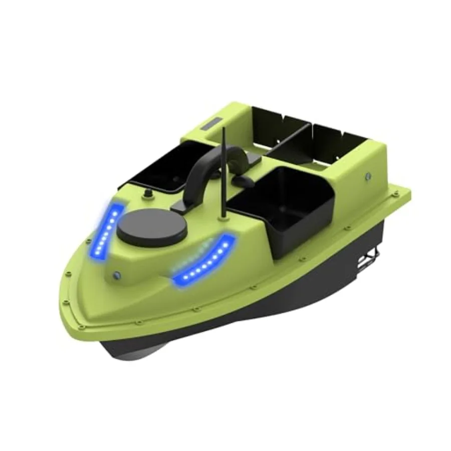 

GPS RC Bait Boat for Fishing 500m Range, Auto Return Cruise, 4.4lbs Capacity, Dual 5200mAh Batteries, Waterproof ABS Body, Blac