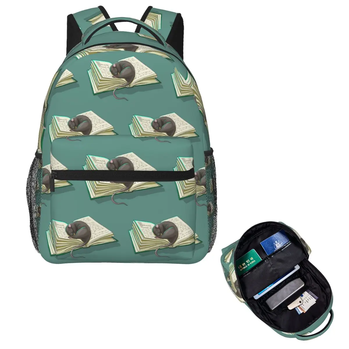 

Fell Asleep Reading Student Backpack School Bag Hiking Travel Daypack for Men Women Fashion Bookbag Shoulder Bags