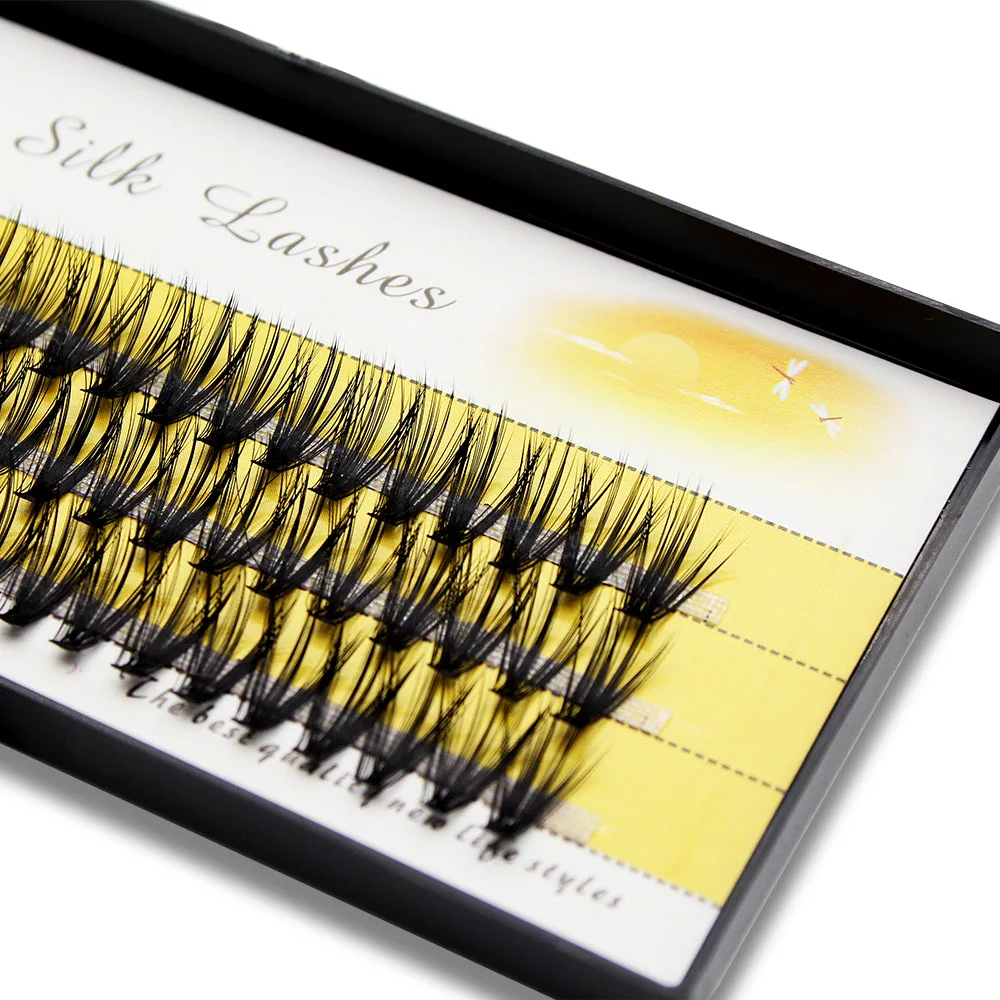 Schwarze 60 Bündel Nerz-Einzelwimpernverlängerungen Natürliche DD Seidenwimpern Weiche Cilos 3D Volumen-Wimpern – Detail 15