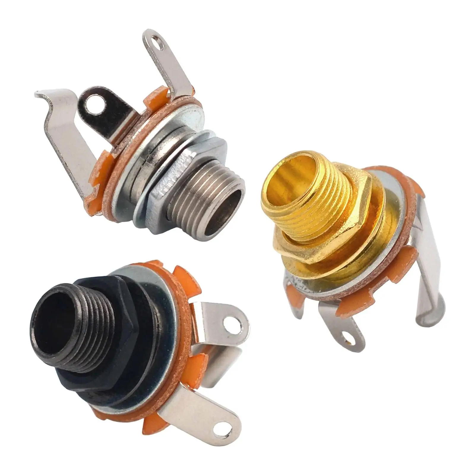 Durable Female Guitar Input Jack 1/4 Inch Mono Panel Mount Socket for Bass Amplifier and Sound System