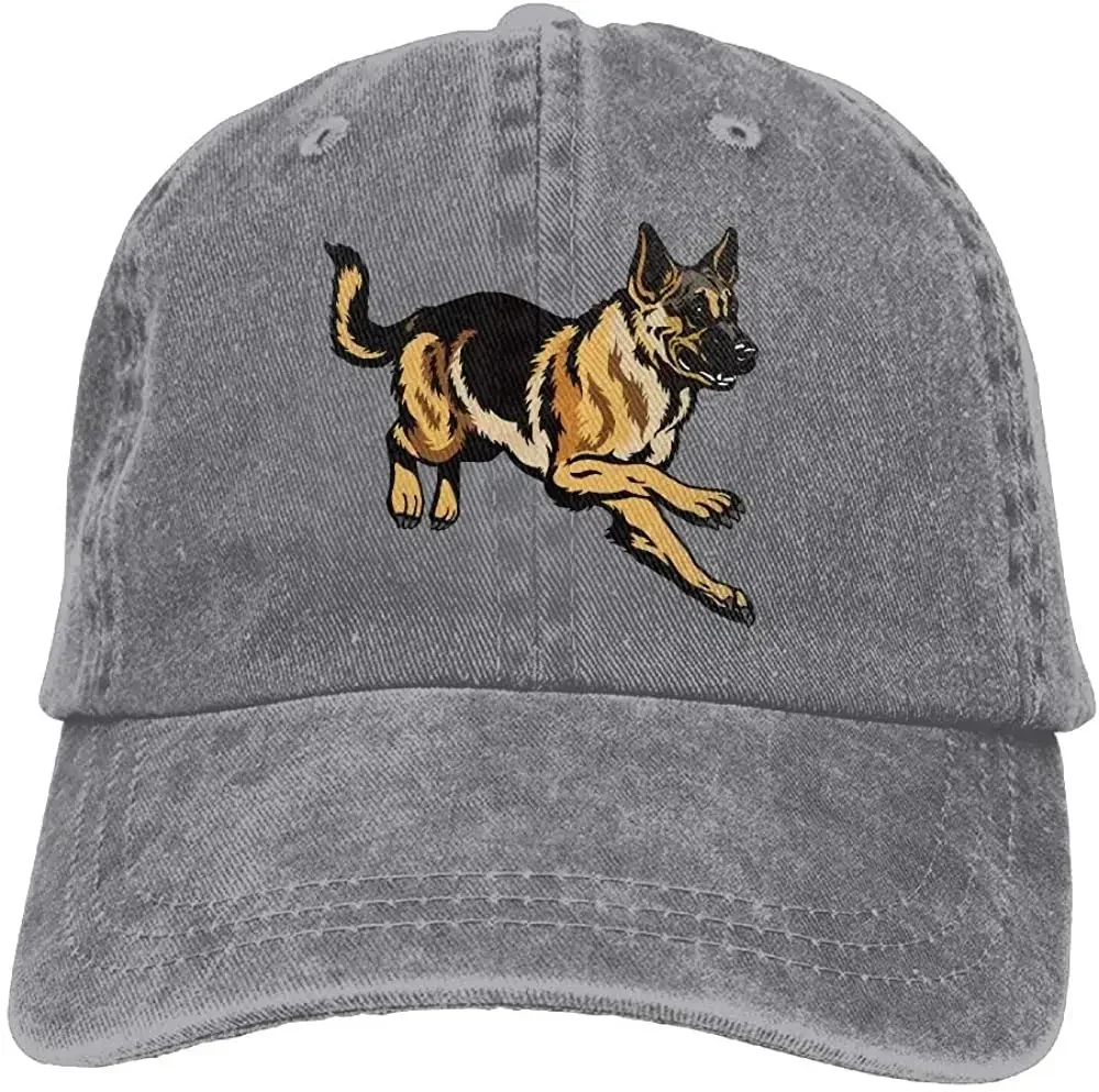 Boné de beisebol lavado Denim algodão, Unisex Snapback Caps, Cão pastor alemão