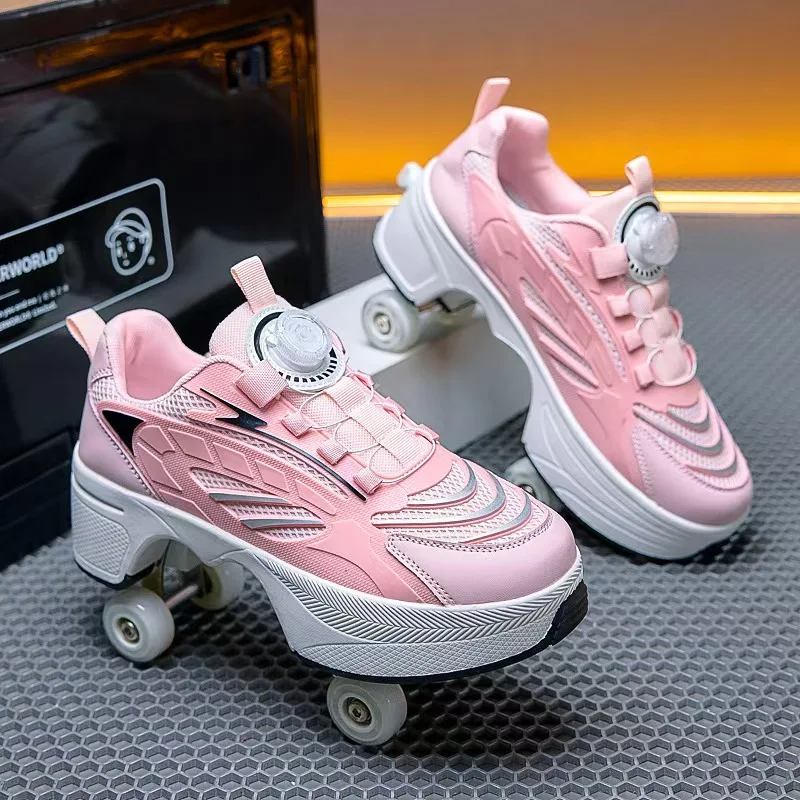 2025 Four-wheeled Led Luminous Roller Skates Four-wheeled Retractable Teenagers Roller Skates Waterproof Luminous Roller skates