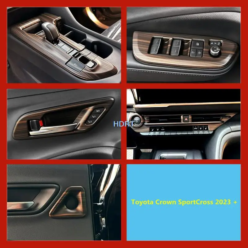 

Car Styling Window Control Panel Air Outlet Gear Steering Wheel Sticker Peach Wood Interior For Toyota Crown SportCross 2023 +