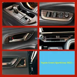 Car Styling Window Control Panel Air Outlet Gear Steering Wheel Sticker Peach Wood Interior For Toyota Crown SportCross 2023 +