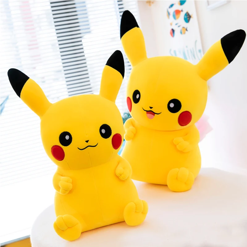 45-75cm Kawaii Pokemon Smile&Laugh Pikachu Plush Toy Stuffed Anime Cotton Soft Doll Stuffed Pillow Cute Gifts for Kid Room Decor