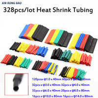 328Pcs 8 Sizes 5 Color Multi Color Polyolefin 2:1 Halogen-Free Heat Shrink Tubing Tube Assortment Sleeving Wrap Tubes