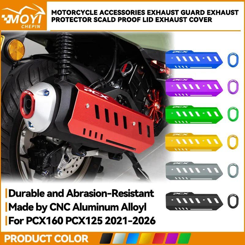 

For Honda PCX 160 2021-2026 Motorcycle Exhaust Pipe Protector Heat Shield Cover Guard Anti-scalding Cover Protective Accessories