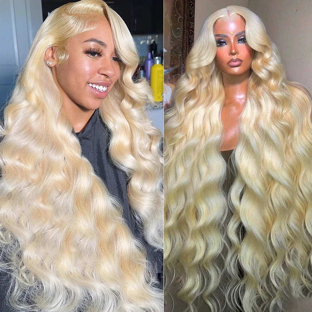 Lijmloze 613 Honingblonde Body Wave Pruiken Hd 13X4 Lace Frontale Pruiken Menselijk Haar 200% Voorgeplukt Babyhaar Voor Zwarte Vrouwen 32Inch