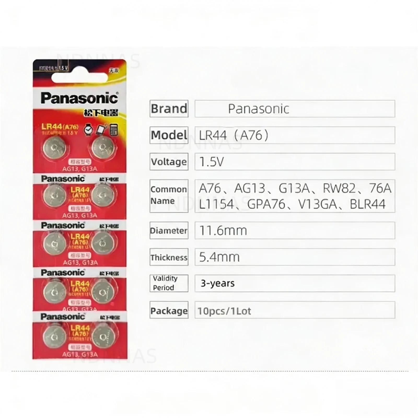 Hotsale الأصلي باناسونيك 1.5 فولت LR44 AG13 175 مللي أمبير زر خلية البطارية 357 SR44 LR1154 بطاريات لساعة حاسبة عملة خلية