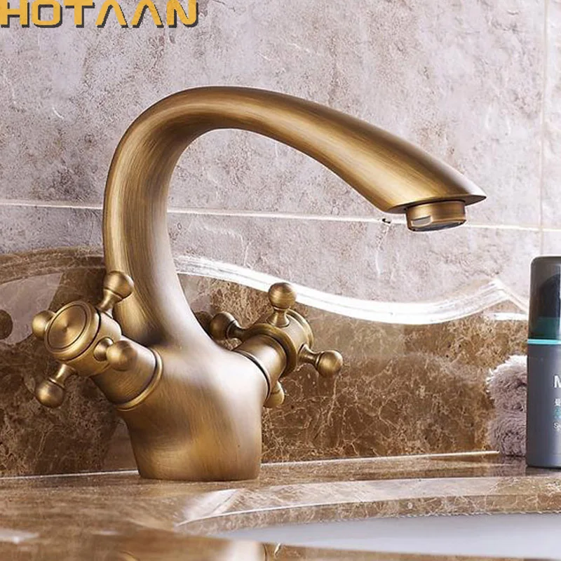 

Newly Luxury Gold Bathroom Sink Faucet Basin Mixer Tap Vessel Faucet 2 Handles Bath Faucet Basin Taps Water Faucet