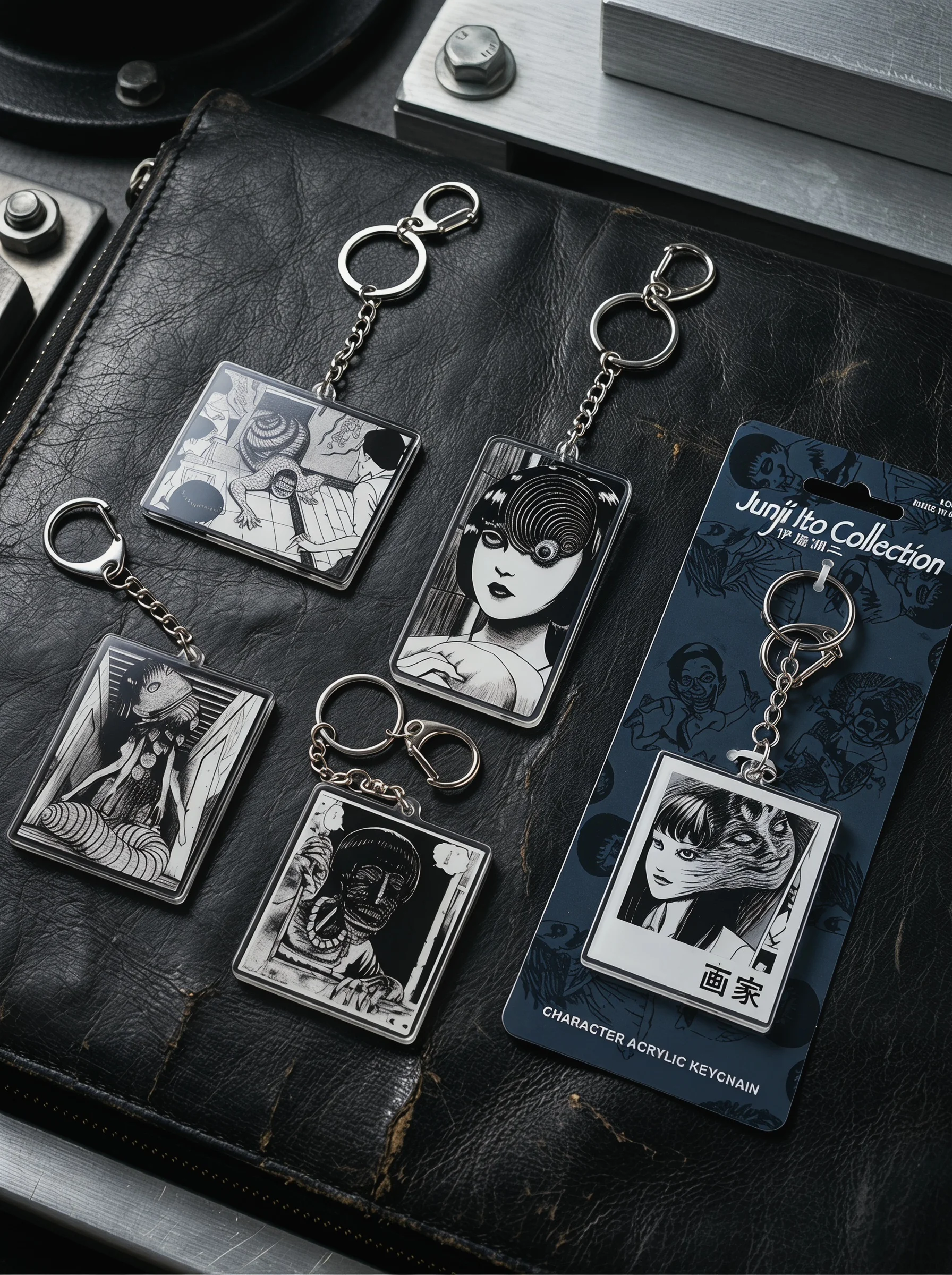 Porte-clés en acrylique - Pendentif personnage manga d'horreur pour la décoration de sac à dos, cadeau créatif de porte-clés gothique pour les fans
