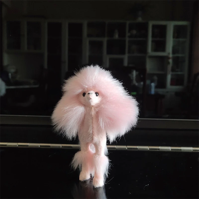 4 Inch Adorable Pink Poodle Figure Puppy Dog Simulation Dog Poodle Plush Toys Gift Crafts Ornament Decoration for Home Office