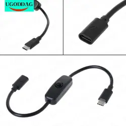 Type C Male to Female USB-C Extension Cable Switch for Raspberry Pi 4 Android Linear Power Supply Power Electrical Power Supply