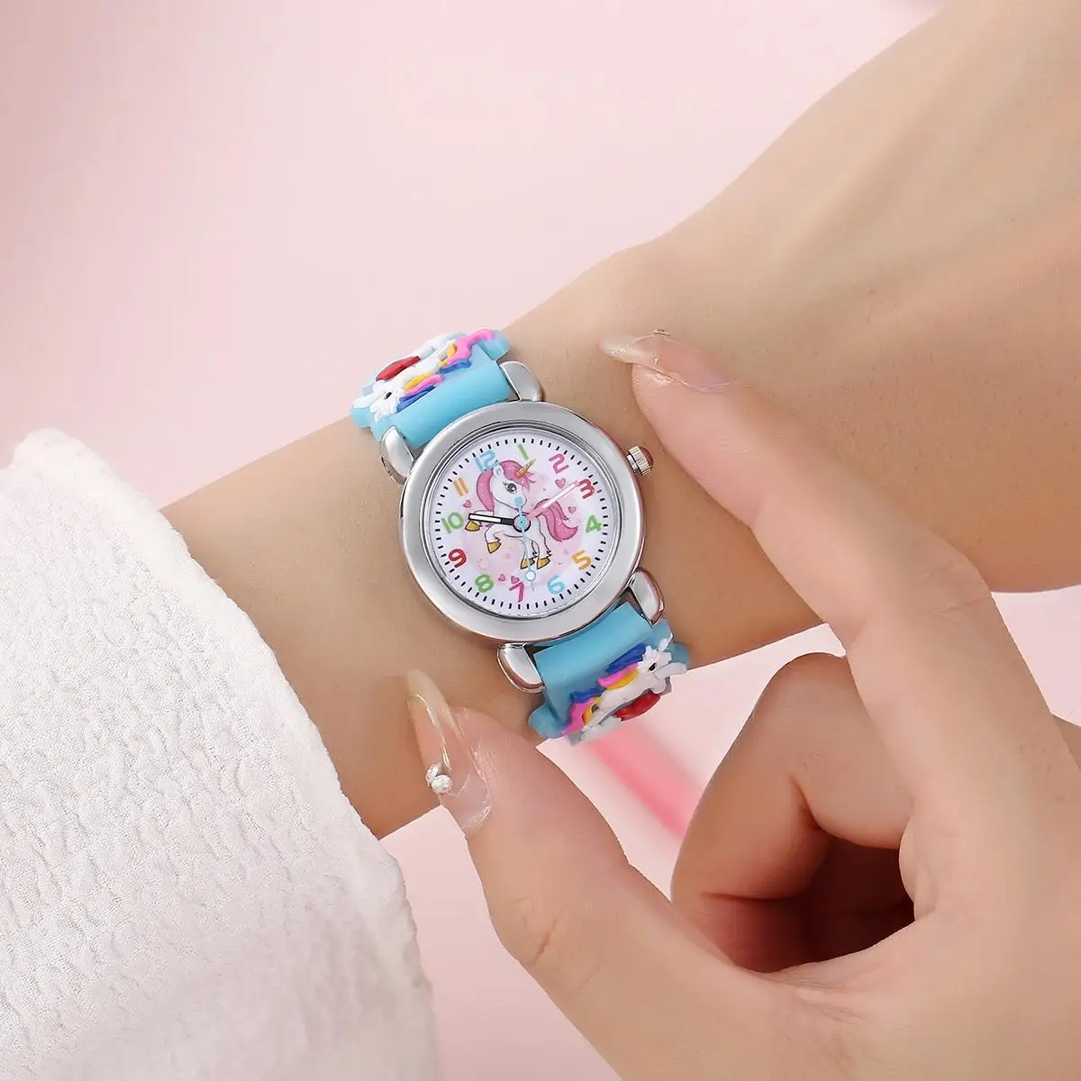 New Fashion Colorful Cartoon Unicorn Student and Children\'s Watch Quartz Watch Electronic Watch