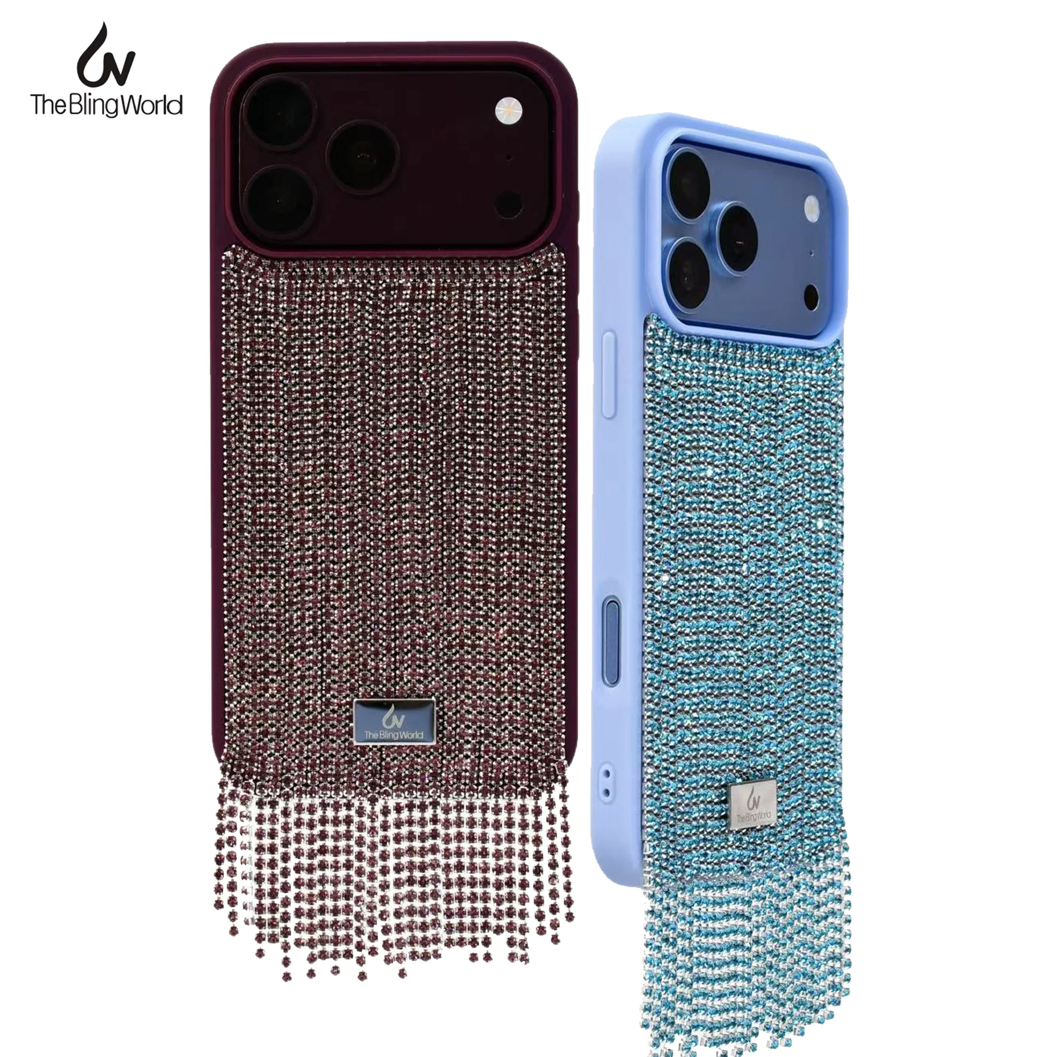 The Bling World Luxury Tassel Chain Diamond Case for iPhone 18 17 16 15 14 Pro Max Glitter Rhinestone Women Crystal TPU Cover
