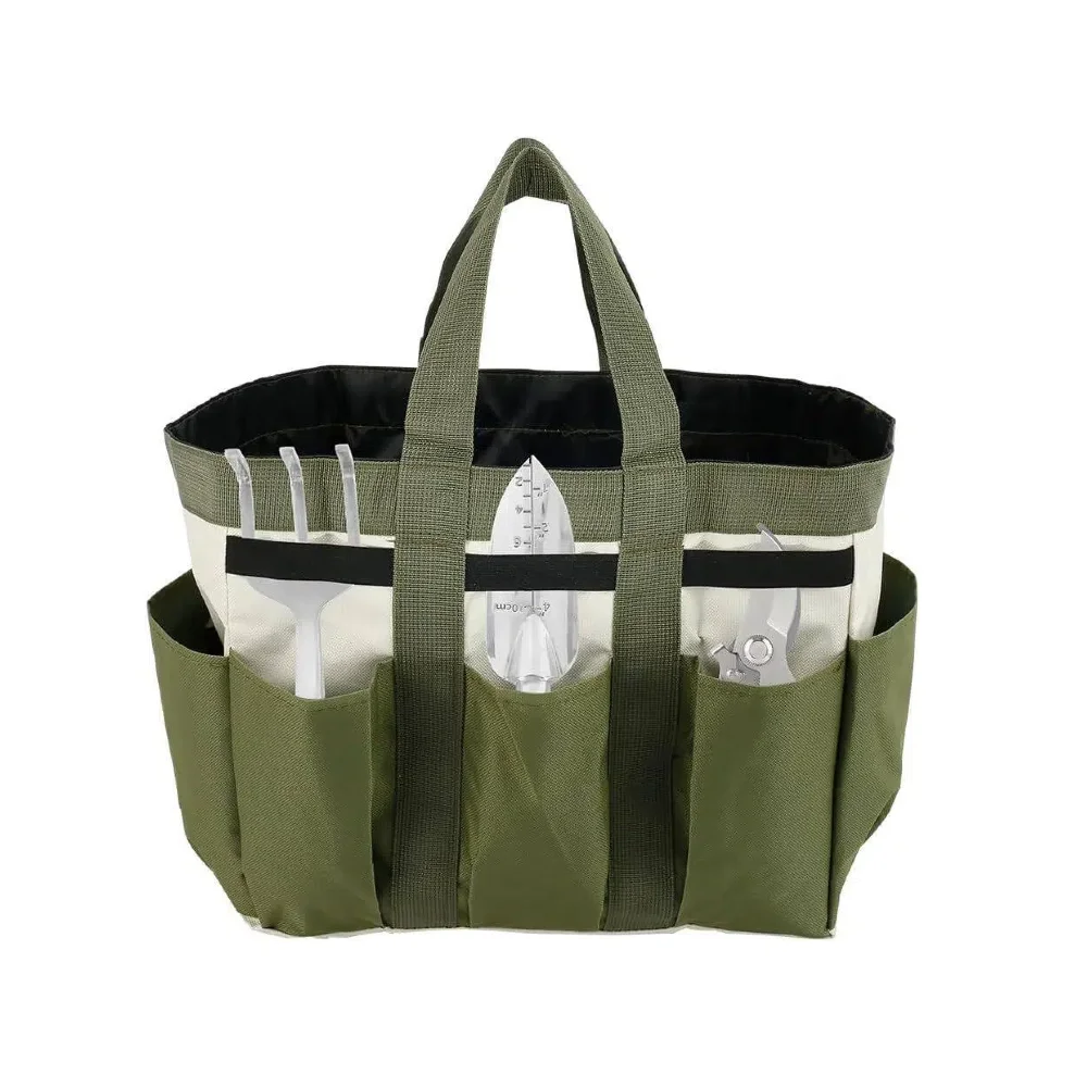 Garden Tool Storage Bag 600D Oxford Cloth Large Capacity Tool Organizer Bag with Multiple Pockets for Gardening Yard Lawn Work