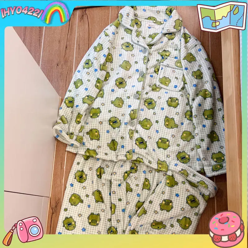 

Women'S Coral Fleece Padded Sleepwear Winter Thickened Cute Tamagot Mamejji Home Clothes Plush Outerwear Comfortable Nightgown