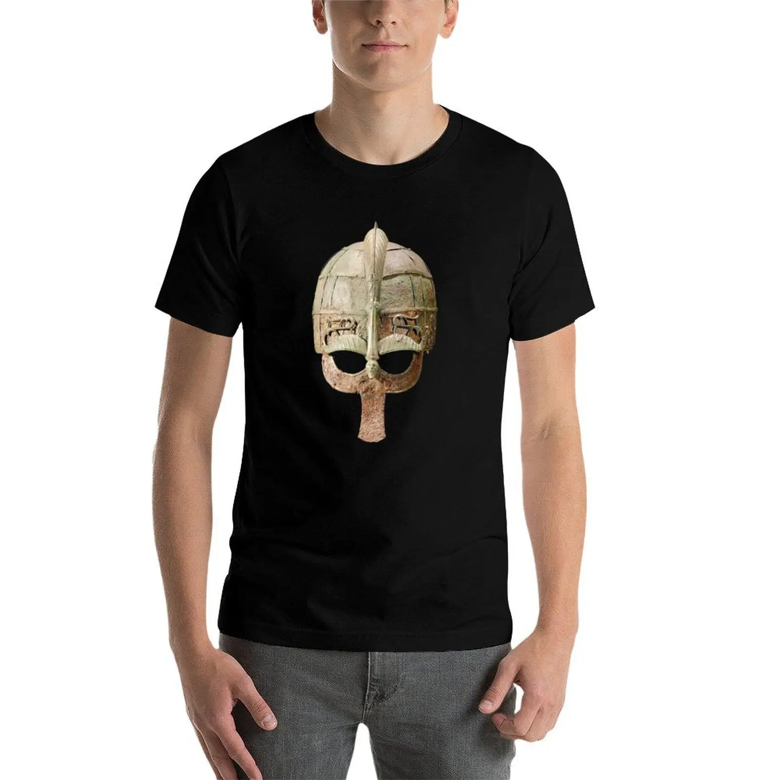 

7th Century Helmet From Vendel T-Shirt cotton t shirts man 100% t shirt for man 100 percent cotton T-Shirt