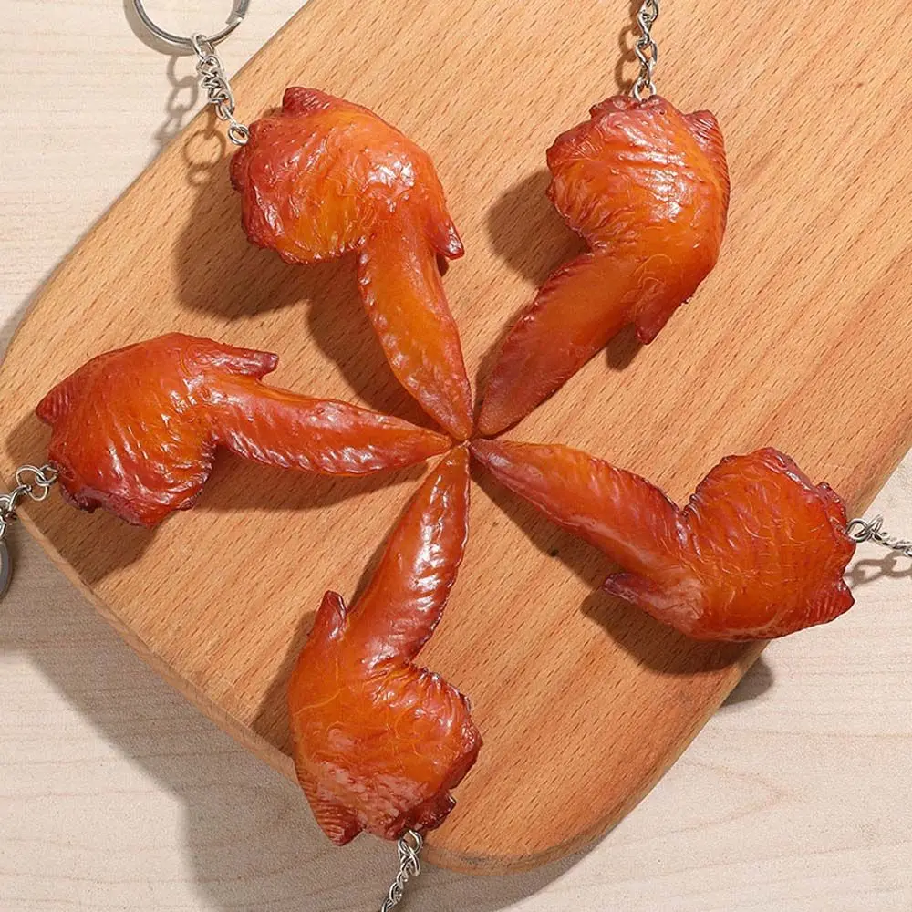 Ornaments PVC Roast Chicken Chicken Wings Trotters Bag Pendant Fashion Jewelry Simulation Food Keychains Fast Food Key Ring