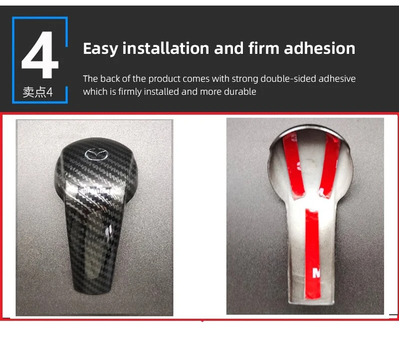 1Pcs Car Gear Shift Knobs Gear Head Cover Trim Interior For Mazda 2 6 CX-5 CX-80 CX-70 CX-90 MX-30 CX-60 CX-50 CX-30 BT-50 e-TPV view 2
