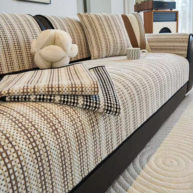 

1 шт., синельный коврик для дивана, универсальный нескользящий мягкий коврик для дивана в французском стиле, пылезащитный чехол, тканевое полотенце для гостиной