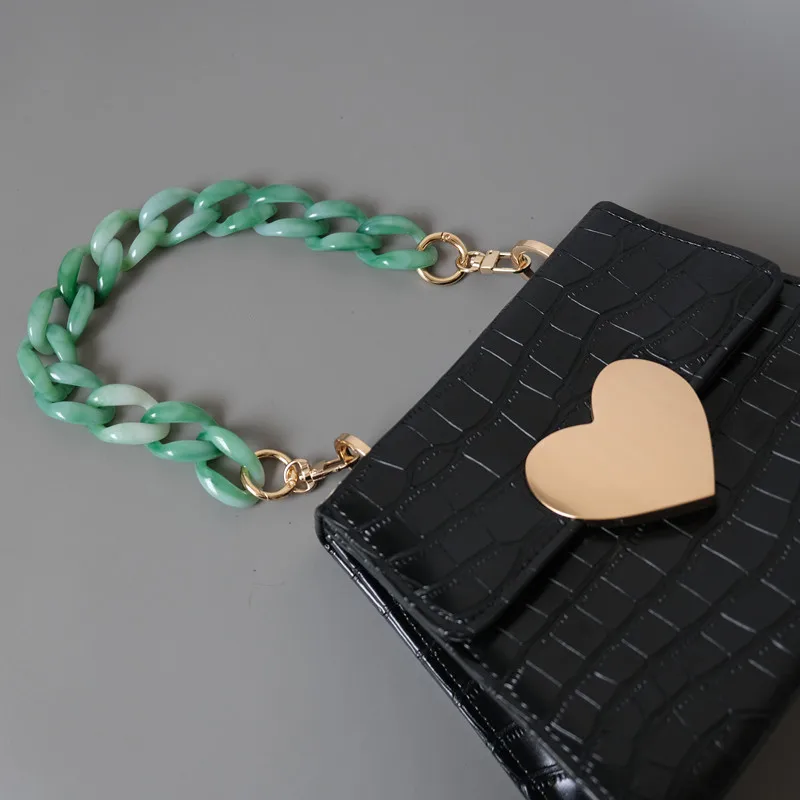 Transparent Candy Color Super Chic Lady Resin Easy Matching Handbag Matte Strap Girls Chain for Fashion Evening Purse Bag Belt