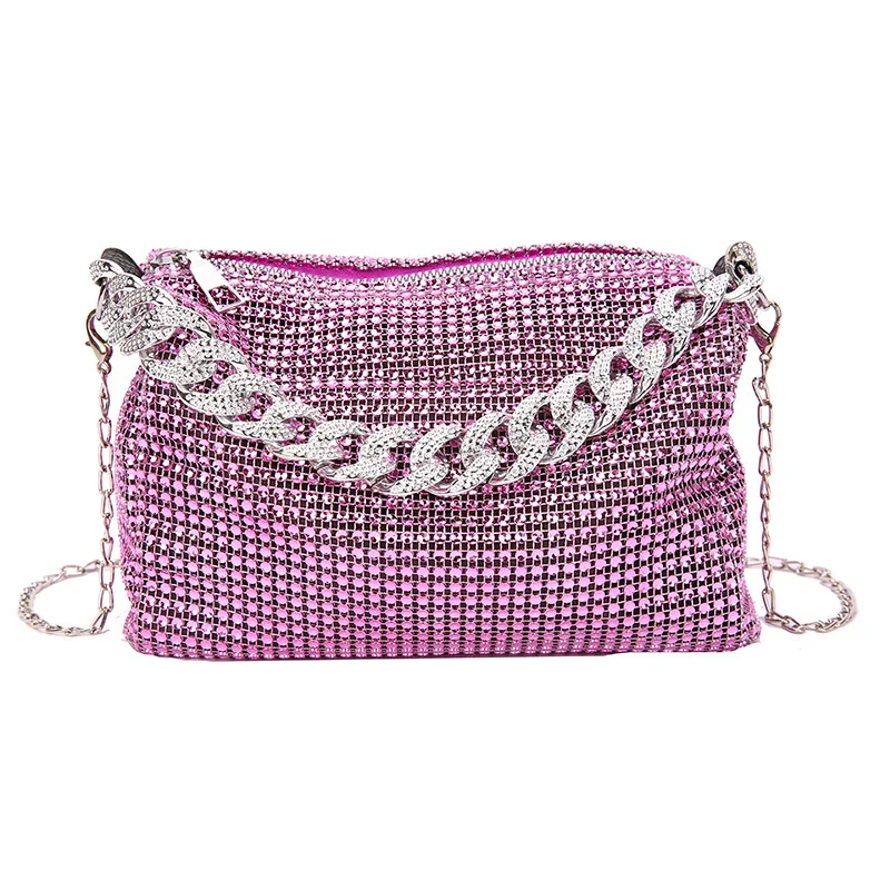 Nischen-Ketten-Abendtasche, Trendige Mode, Glänzende Diamanten, Nischen-Umhängetasche, Handtasche – Detail 6