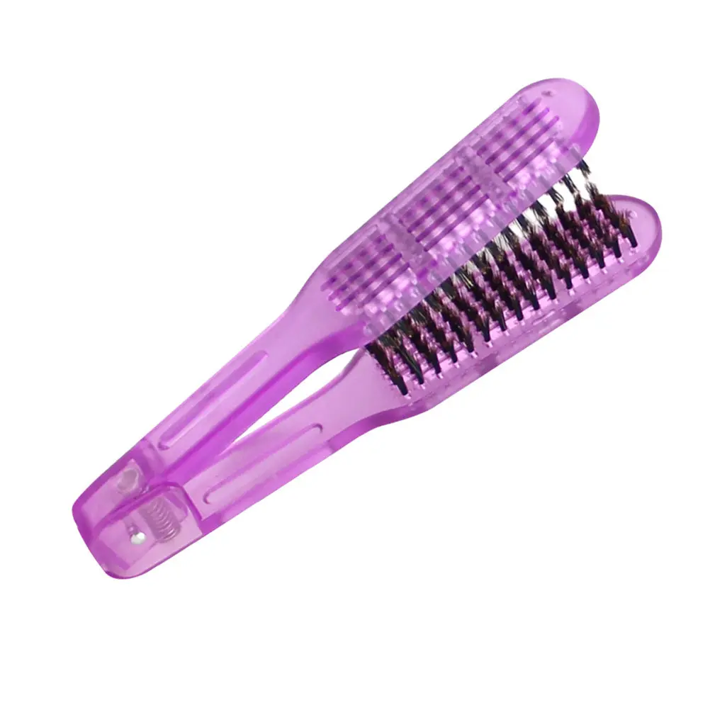 

Ergonomic Plastic Handle Boar Bristle Comb for Hair Straightening Blow Drying Styling Frizz Control Daily Use Women Gift Purple