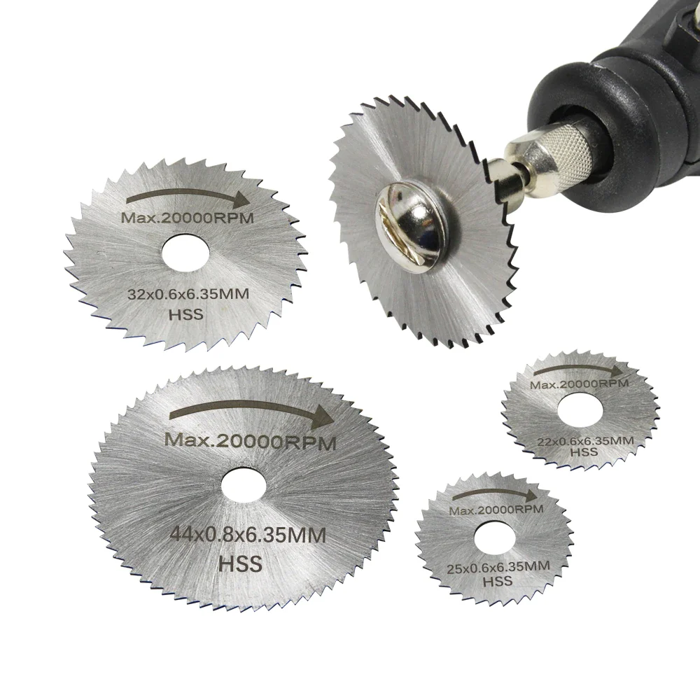 6pcs High Speed Steel Circular Saw Blade Hss Cutting Disc Rotating Drilling Tool Accessories For Wood Plastic And Aluminum