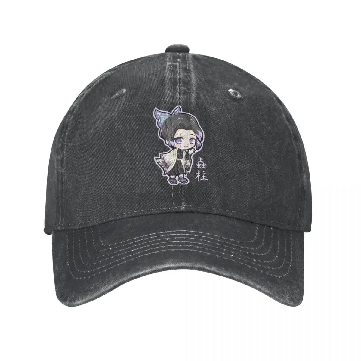 Shinobu Kocho Men Women Baseball Caps Demon Slayer Kimetsu No Yaiba Distressed Cotton Caps Hat Outdoor Unstructured Snapback Cap